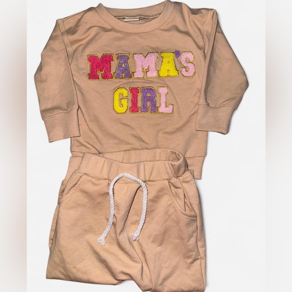 NWOT Baby girl chenille embroidered sweat set size 3-6m